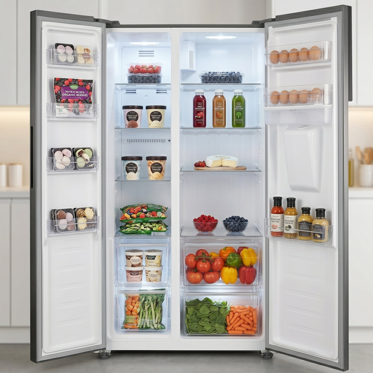 Heinner HSBS-HM439NFINVXWDD Side-by-Side Koelkast 439L No Frost Waterdispenser Inverter Look