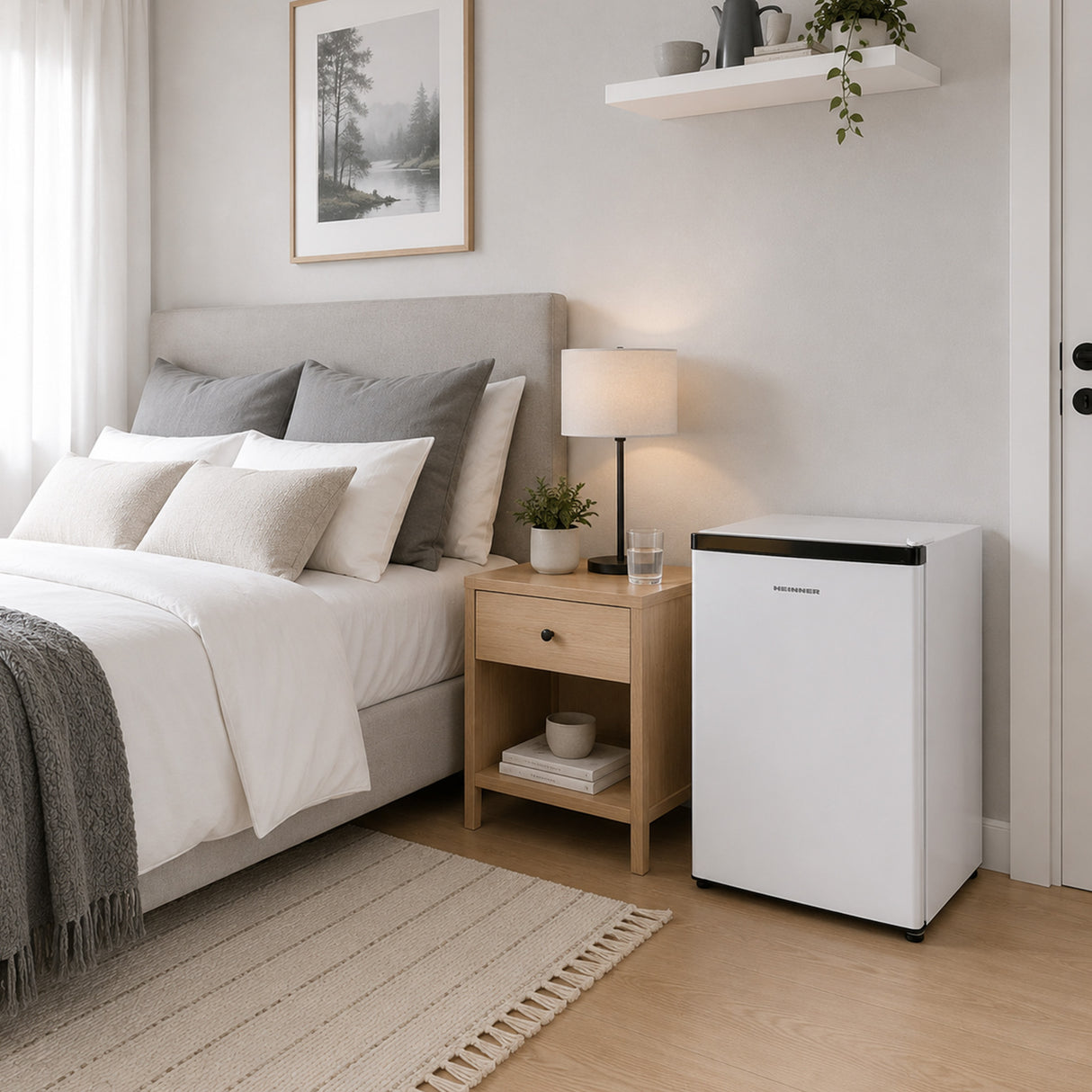 Frigo minibar Heinner HMB-M66E – 66 litres – mécanique thermostat – porte réversible – blanc – 5 ans de garantie