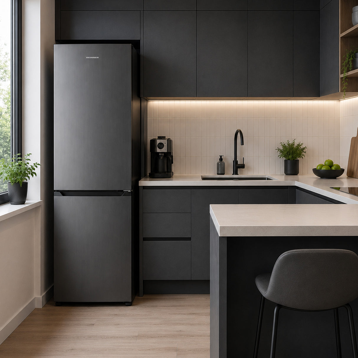 Frigo congélateur Heinner HCNF-HM253INVXE – 253 L – No Frost – moteur inverter – inox – 5 ans de garantie