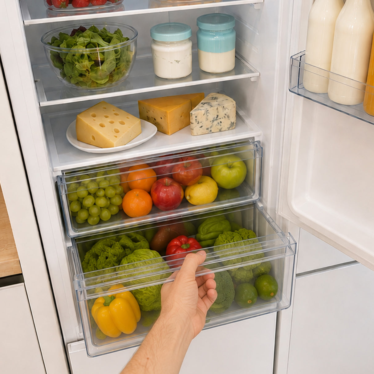 Frigo congélateur Heinner HCNF-HM326INVE – 326 L – No Frost – Super Freezing – porte réversible – blanc – classe énergétique E