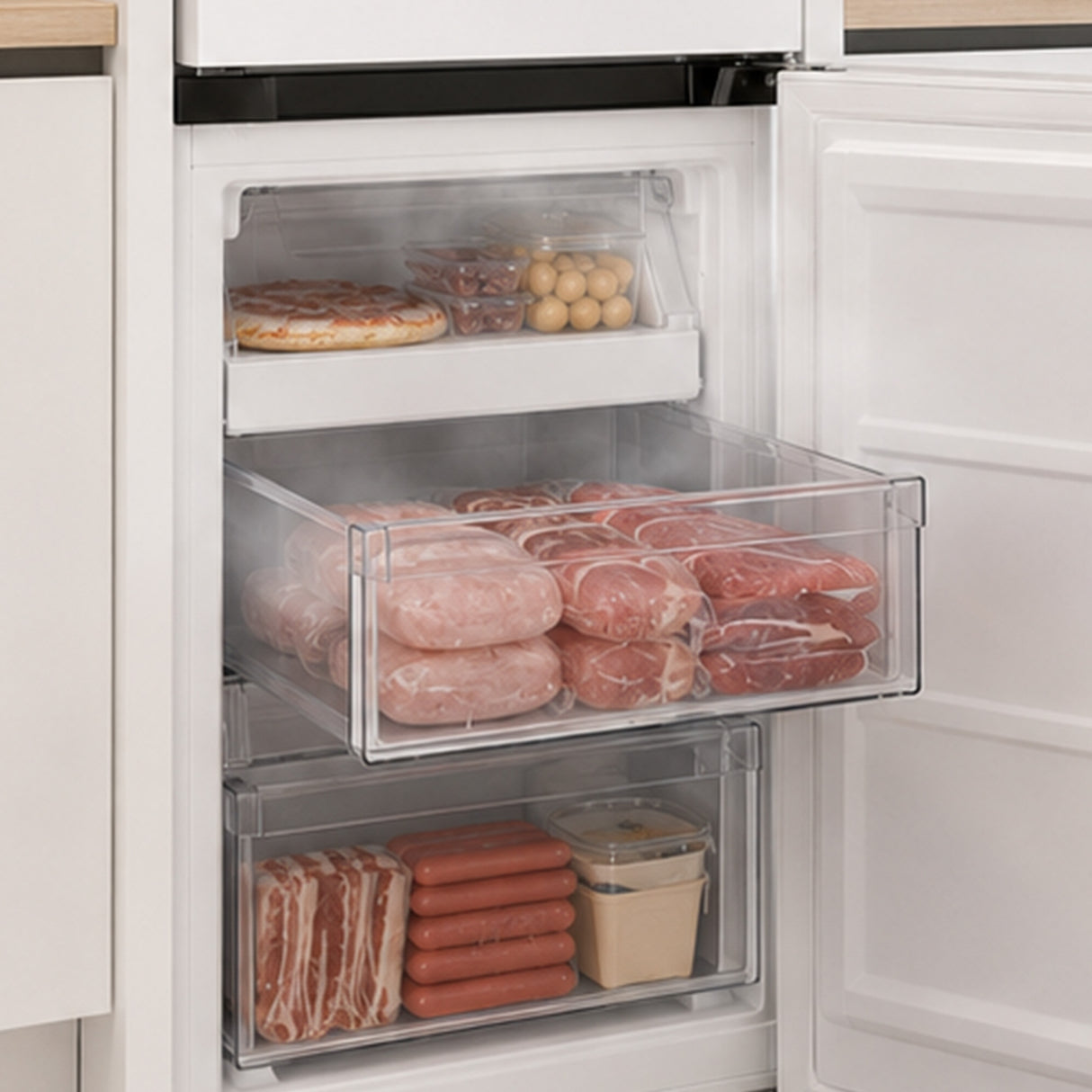 Frigo congélateur Heinner HCNF-HM326INVE – 326 L – No Frost – Super Freezing – porte réversible – blanc – classe énergétique E