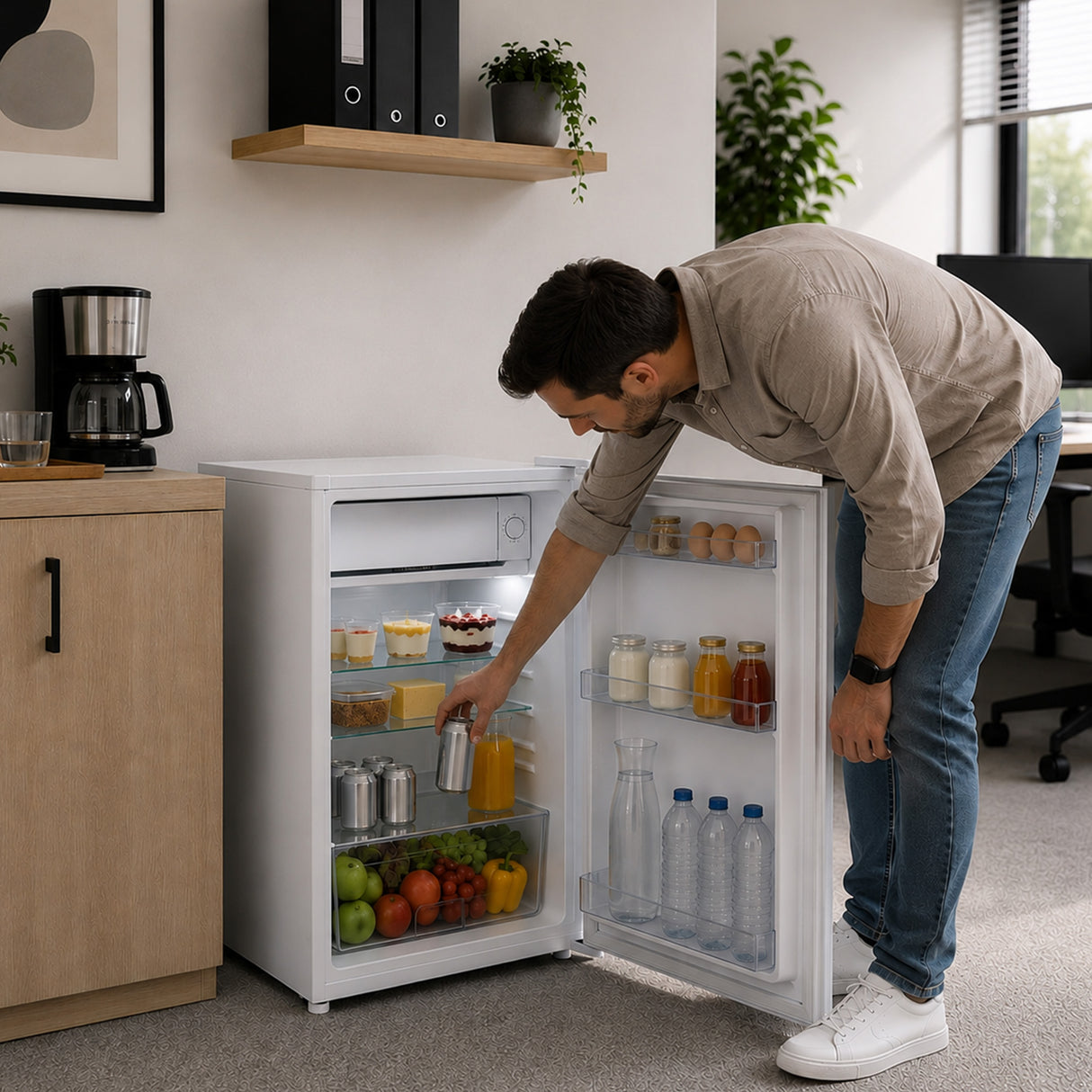 Heinner Under Counter Fridge HF-M113E – 113 L – LED lighting – reversible door – white – energy rating E