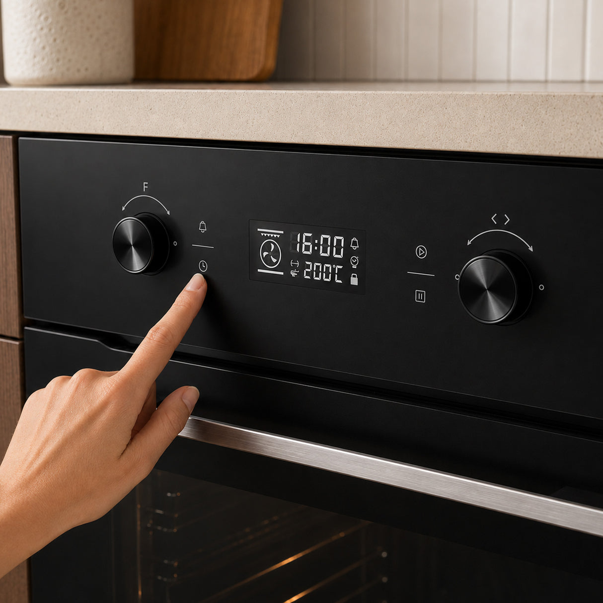 Four encastrable Heinner HBO-M7010GCDRP-GBK – 70 L – autonettoyage pyrolytique – chaleur tournante, gril, fermentation – écran tactile – classe énergétique A – verre noir – 5 ans de garantie