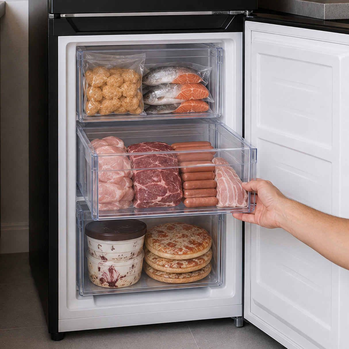 Frigo congélateur Heinner HCNF-HM253INVBKE – Full No Frost – compresseur inverter – Noir