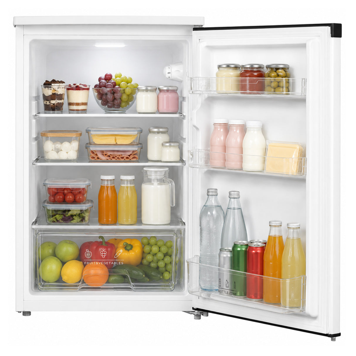 Frigo table top Heinner HF-M131E – 131 L – mécanique thermostat – porte réversible – blanc – 5 ans de garantie