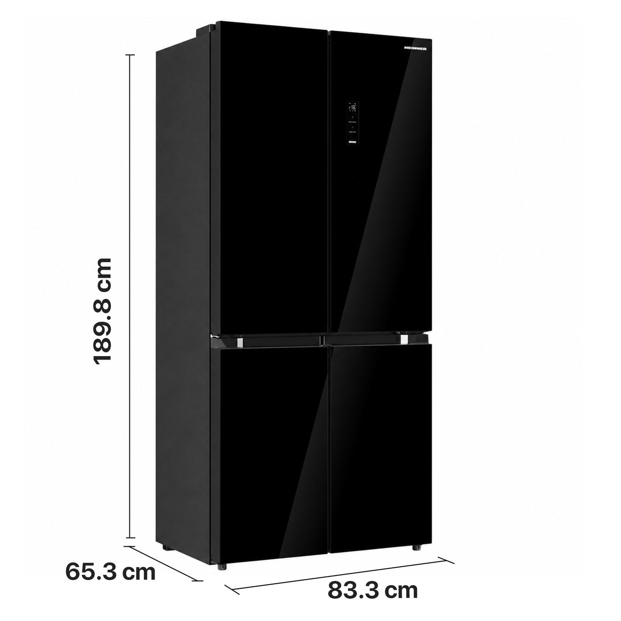 Frigo américain side-by-side Heinner HSBS-M515MDINVHGBKE – 515 L – No Frost – Inverter – verre noir