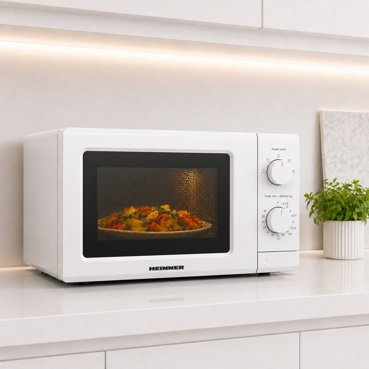 Micro-ondes Heinner HMW-MD20IVWH – Inverter – 19 litres – 700W – Blanc