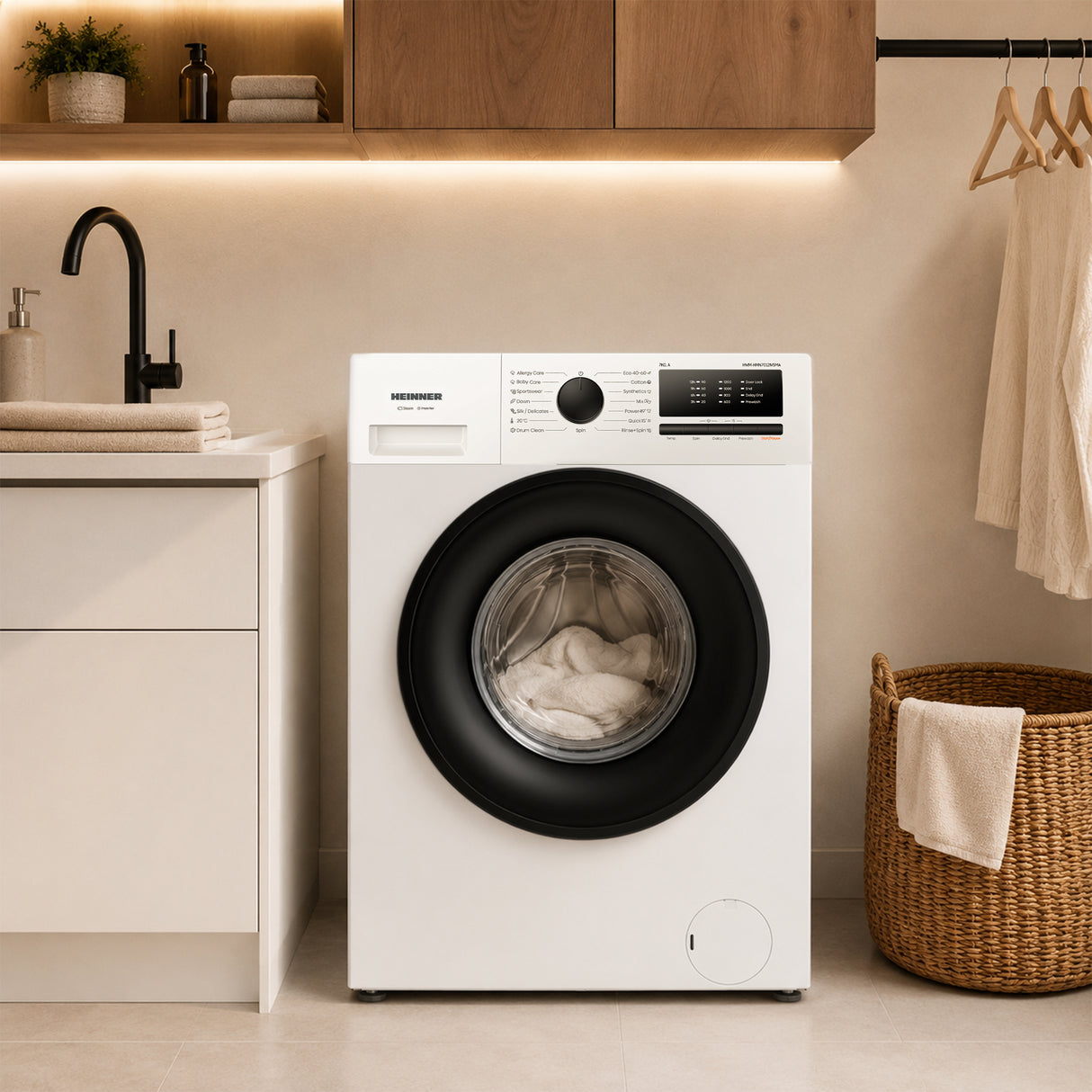 Machine à laver Heinner HWM-HMN7012IVSMA – 7 kg – inverter – classe énergétique A