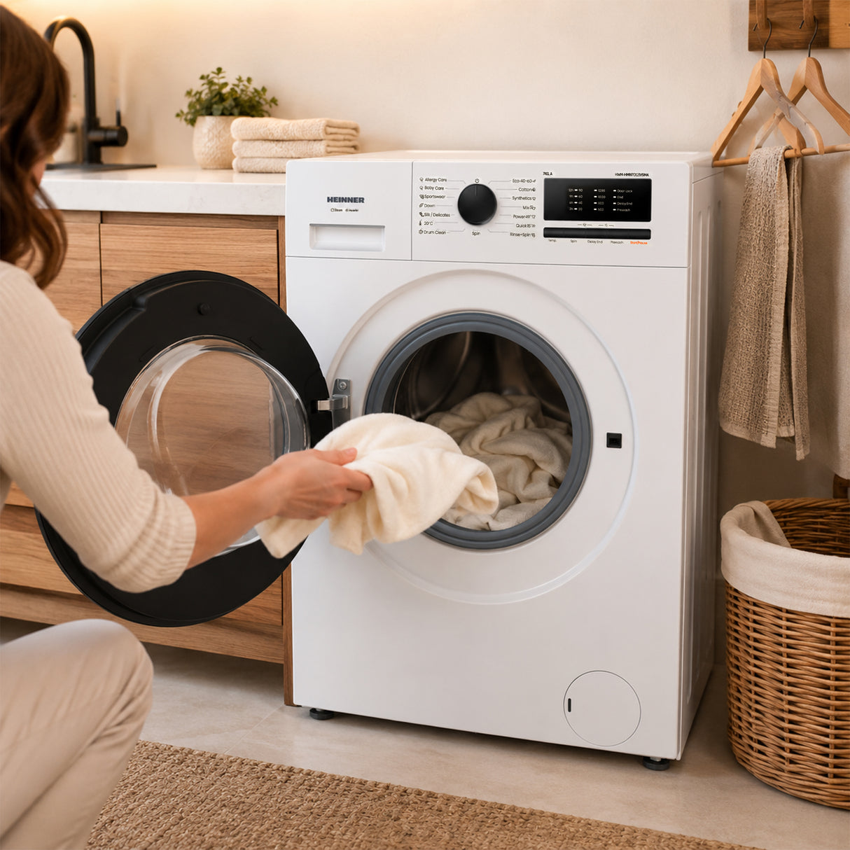 Machine à laver Heinner HWM-HMN7012IVSMA – 7 kg – inverter – classe énergétique A