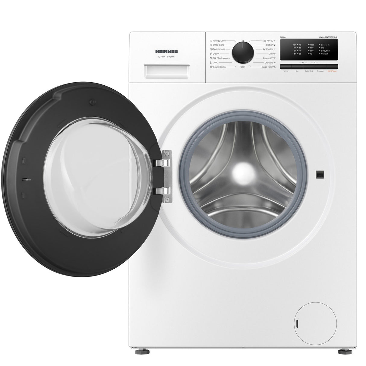 Machine à laver Heinner HWM-HMN6010IVSMA – 6 kg – 1000 tours/min – classe énergétique A