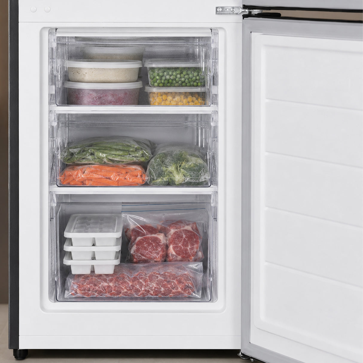 Frigo congélateur Heinner HC-HM260DGWDE – 260 litres – distributeur d’eau – classe énergétique E