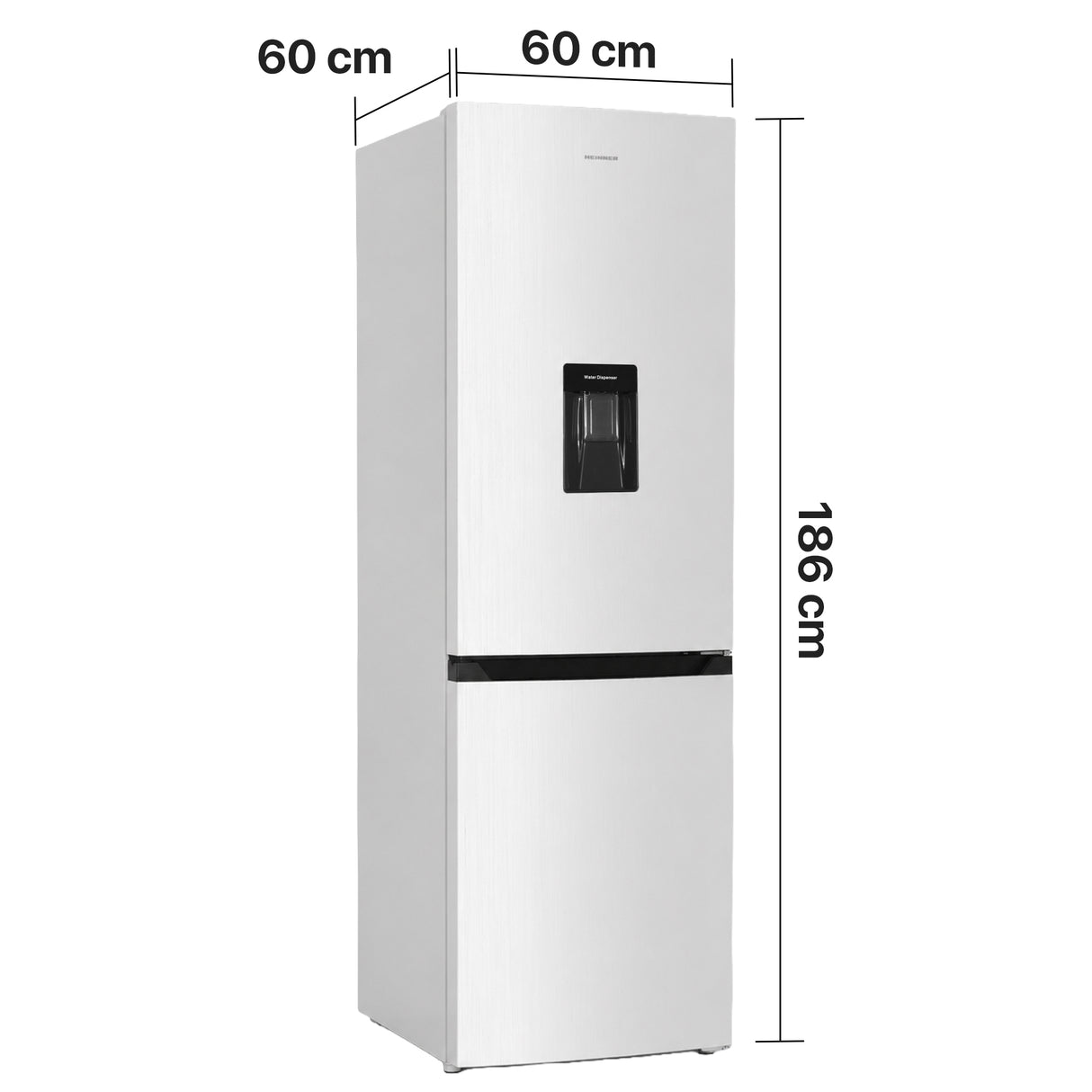 Frigo congélateur Heinner HCNF-HM291INVWDE – 291 litres – No Frost – inverter – distributeur d’eau – classe énergétique E – blanc