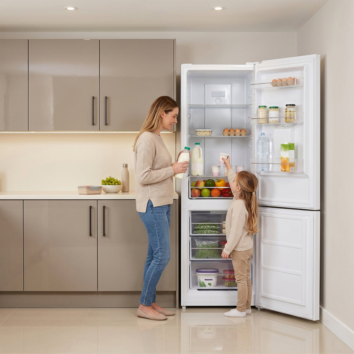 Frigo congélateur Heinner HCNF-HM291INVWDE – 291 litres – No Frost – inverter – distributeur d’eau – classe énergétique E – blanc