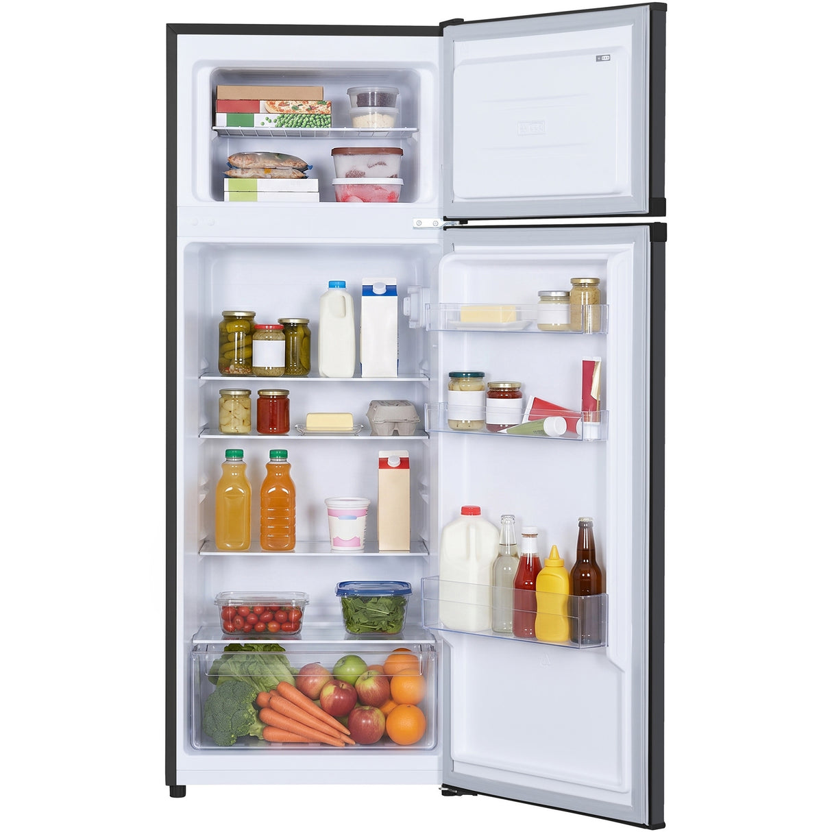 Frigo congélateur Heinner HF-H2206DGE++ – 206 L – Thermostat réglable – Éclairage LED – Porte réversible – Anthracite