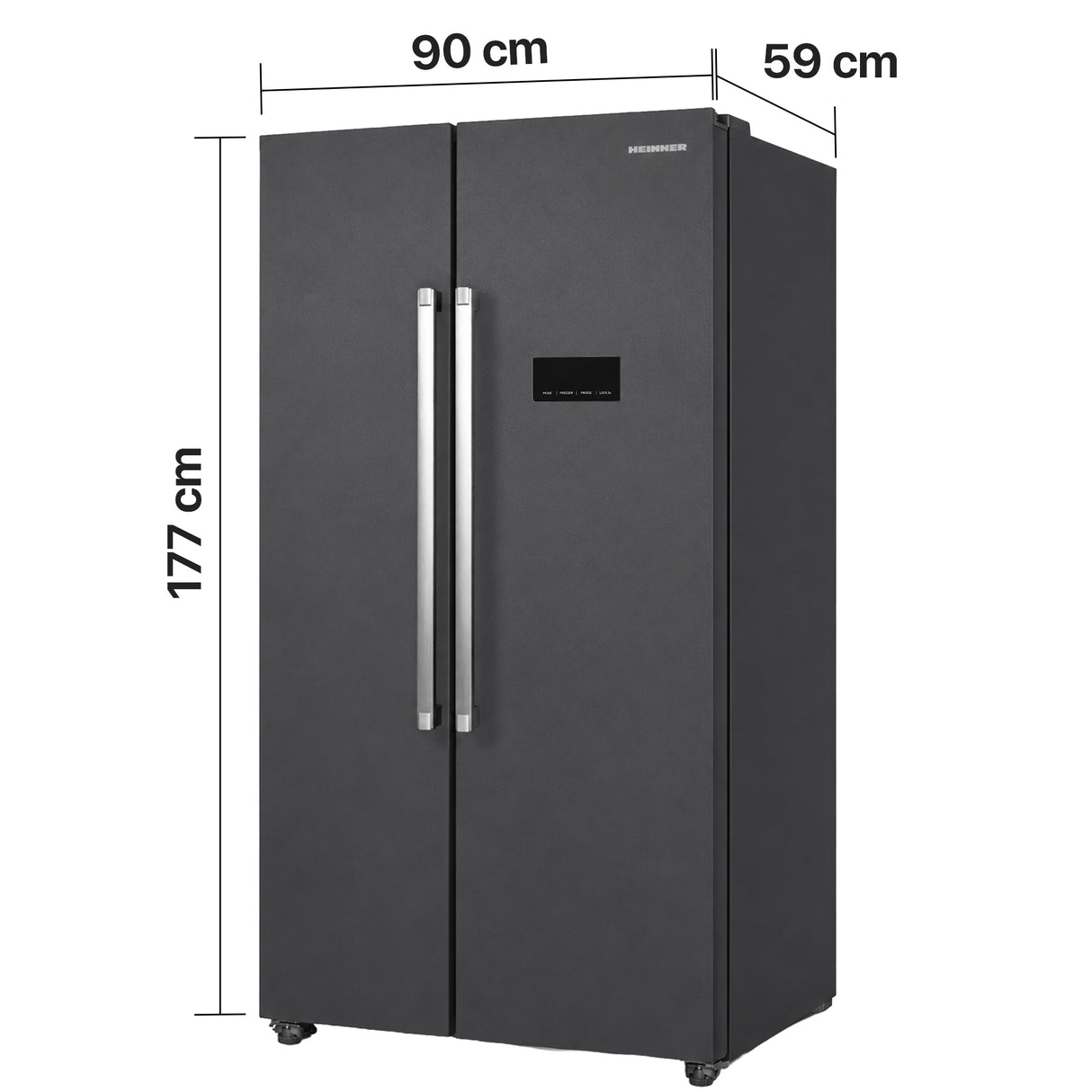 Frigo américain Heinner HSBS-HM442NFINVDGE++ – 442L – No Frost – Anthracite