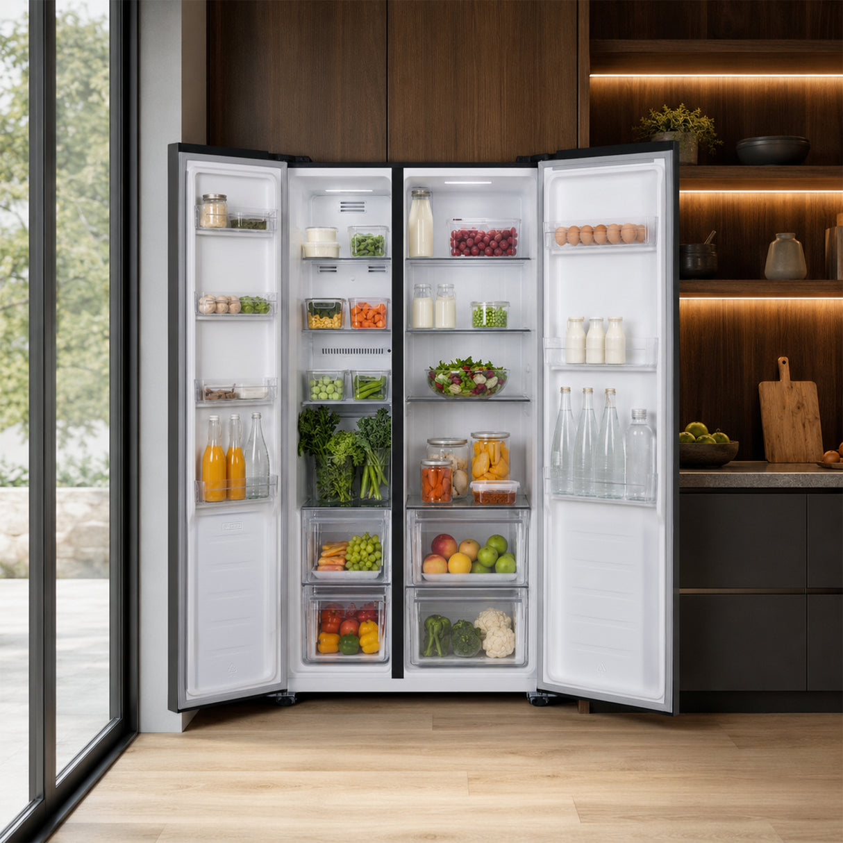 Frigo américain Heinner HSBS-HM442NFINVDGE++ – 442L – No Frost – Anthracite