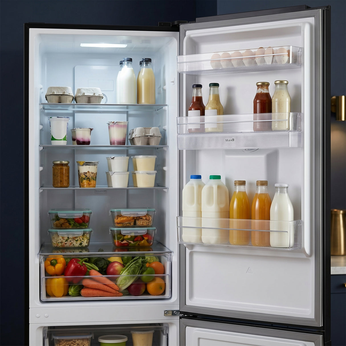 Frigo congélateur anthracite Heinner HCNF-HM291INVDGWDE++ – 291 L – No Frost avec Distributeur d’eau – Pose libre