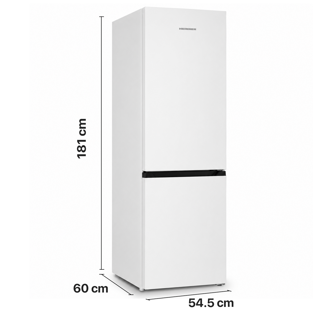 Frigo congélateur Heinner HCNF-HM253INVD – 253 L – Total No Frost – compresseur inverter – Classe énergétique D – Commande électronique avec Thermostat réglable – Éclairage LED – Blanc – 5 ans de garantie