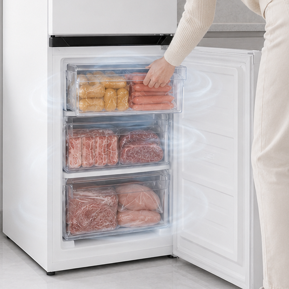 Frigo congélateur Heinner HCNF-HM253INVD – 253 L – Total No Frost – compresseur inverter – Classe énergétique D – Commande électronique avec Thermostat réglable – Éclairage LED – Blanc – 5 ans de garantie