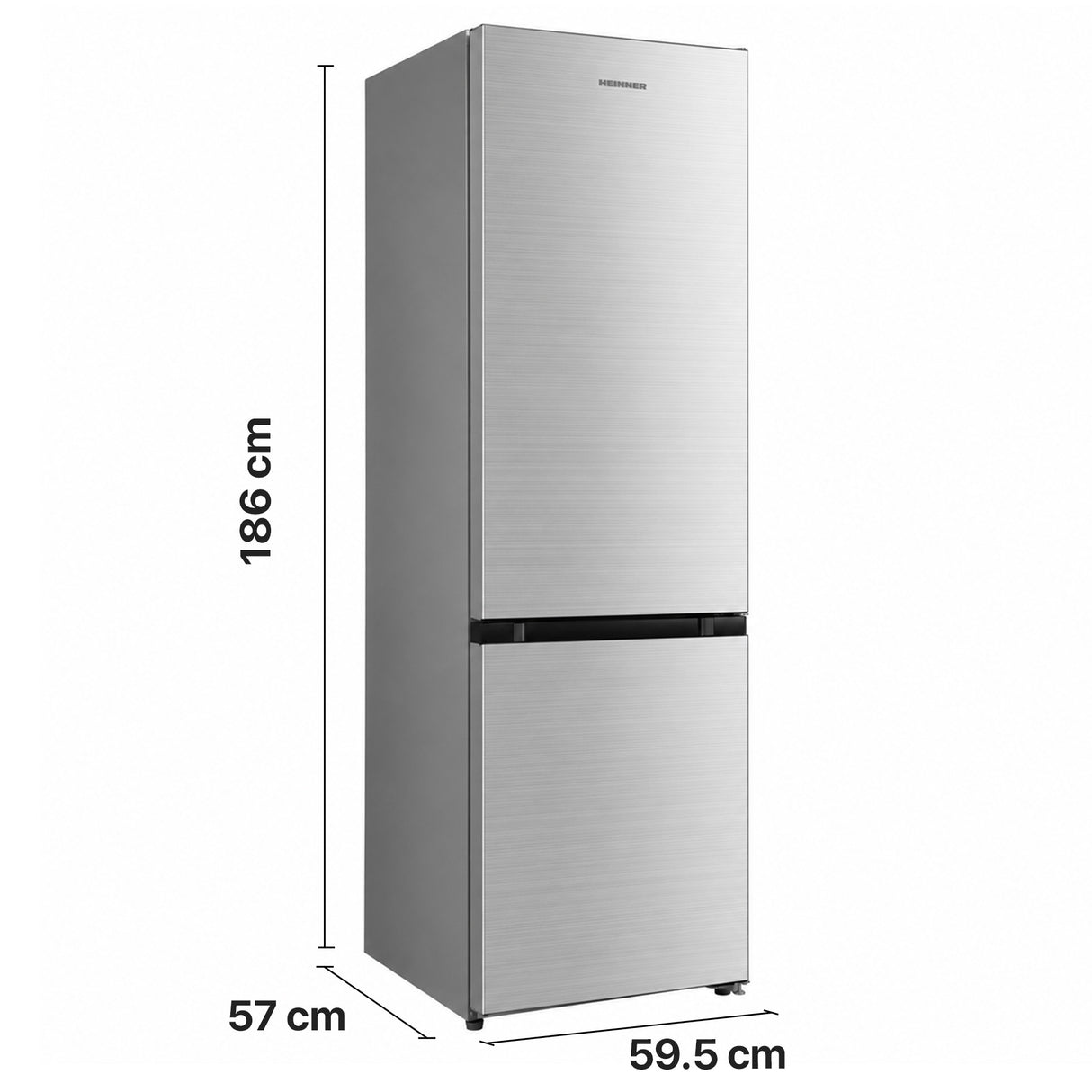 Frigo congélateur Heinner HCNF-M330INVSE – 330 litres – No Frost – inverter – classe énergétique E – argent