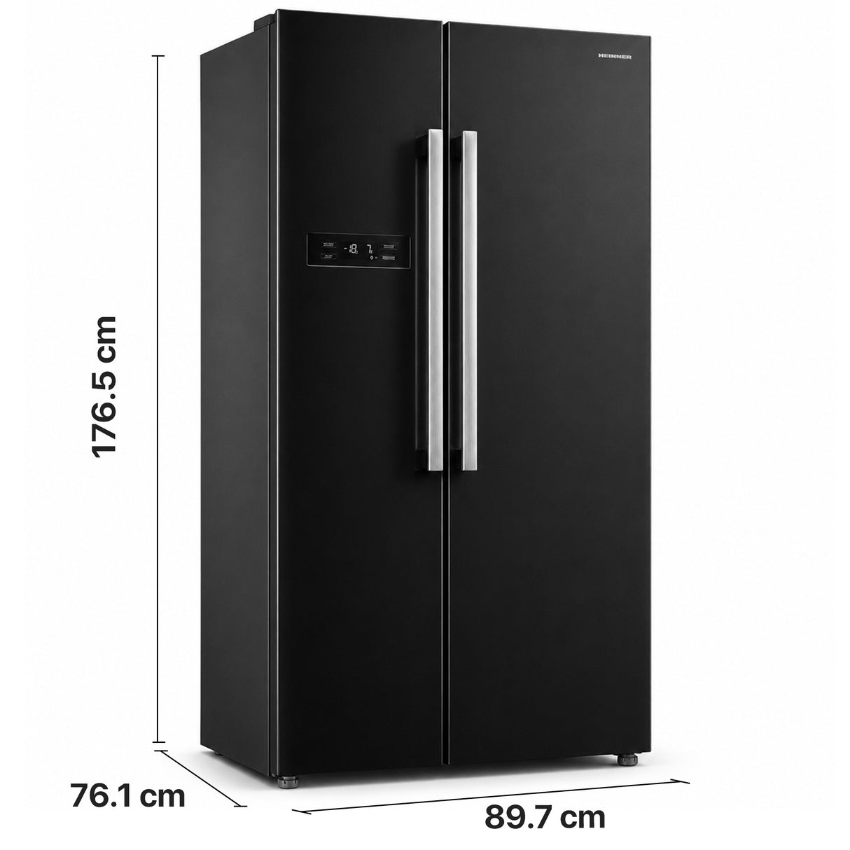 Frigo américain Heinner HSBS-M548NFINVBKE – 548 litres – No Frost – inverter – classe énergétique E – noir