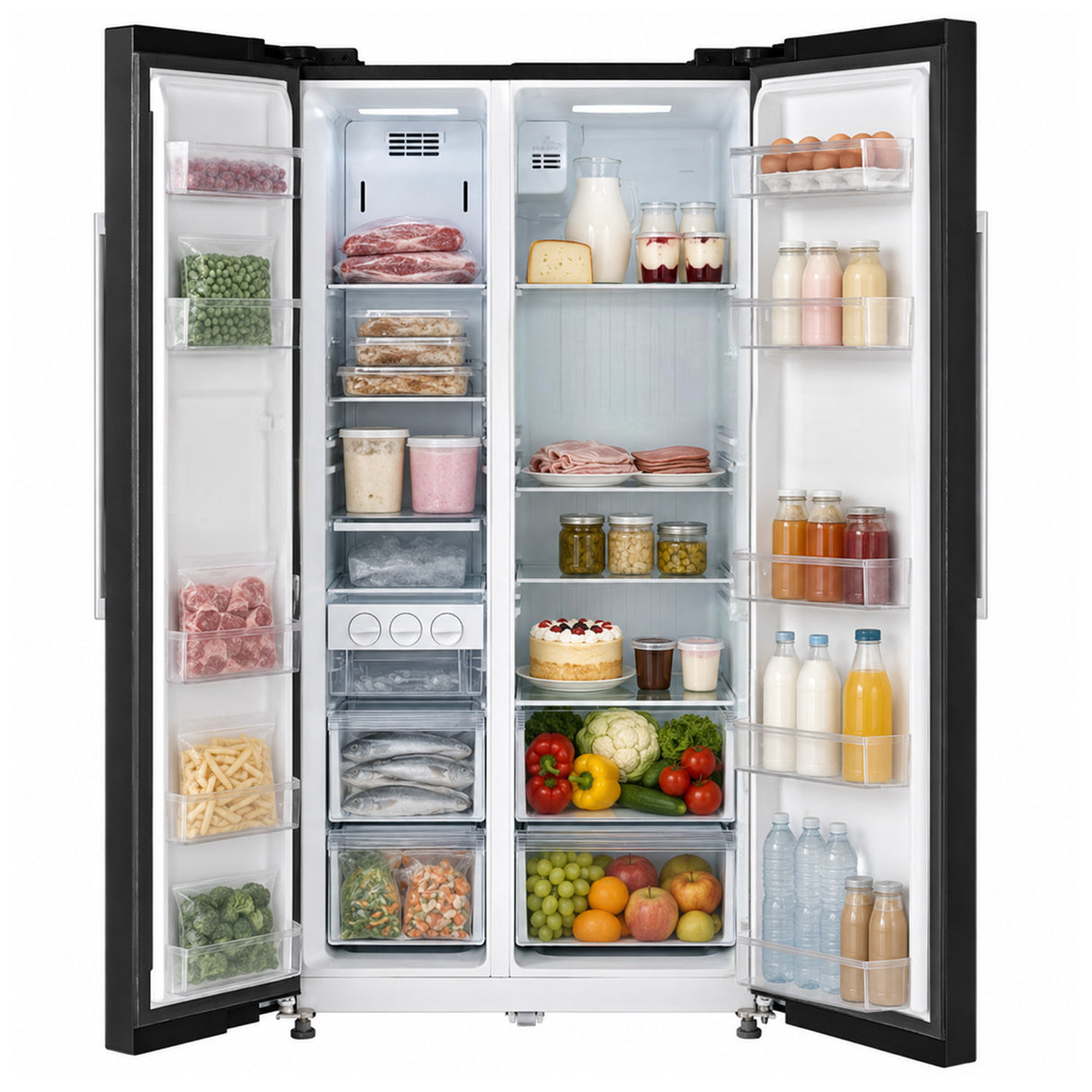 Frigo américain Heinner HSBS-M548NFINVBKE – 548 litres – No Frost – inverter – classe énergétique E – noir