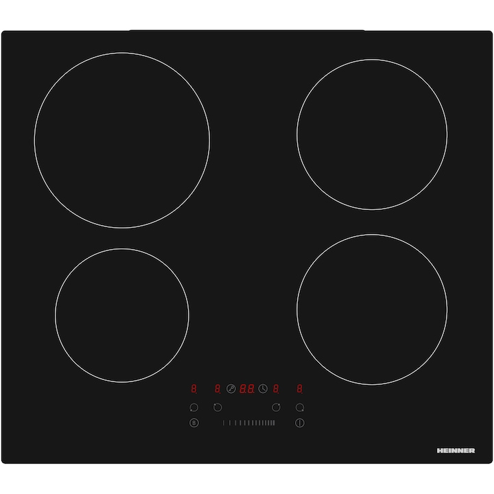 Heinner HBHI-M4ZBSTC Inbouw Inductiekookplaat – 4 Kookzones – Touch Slide Bediening – Kinderslot
