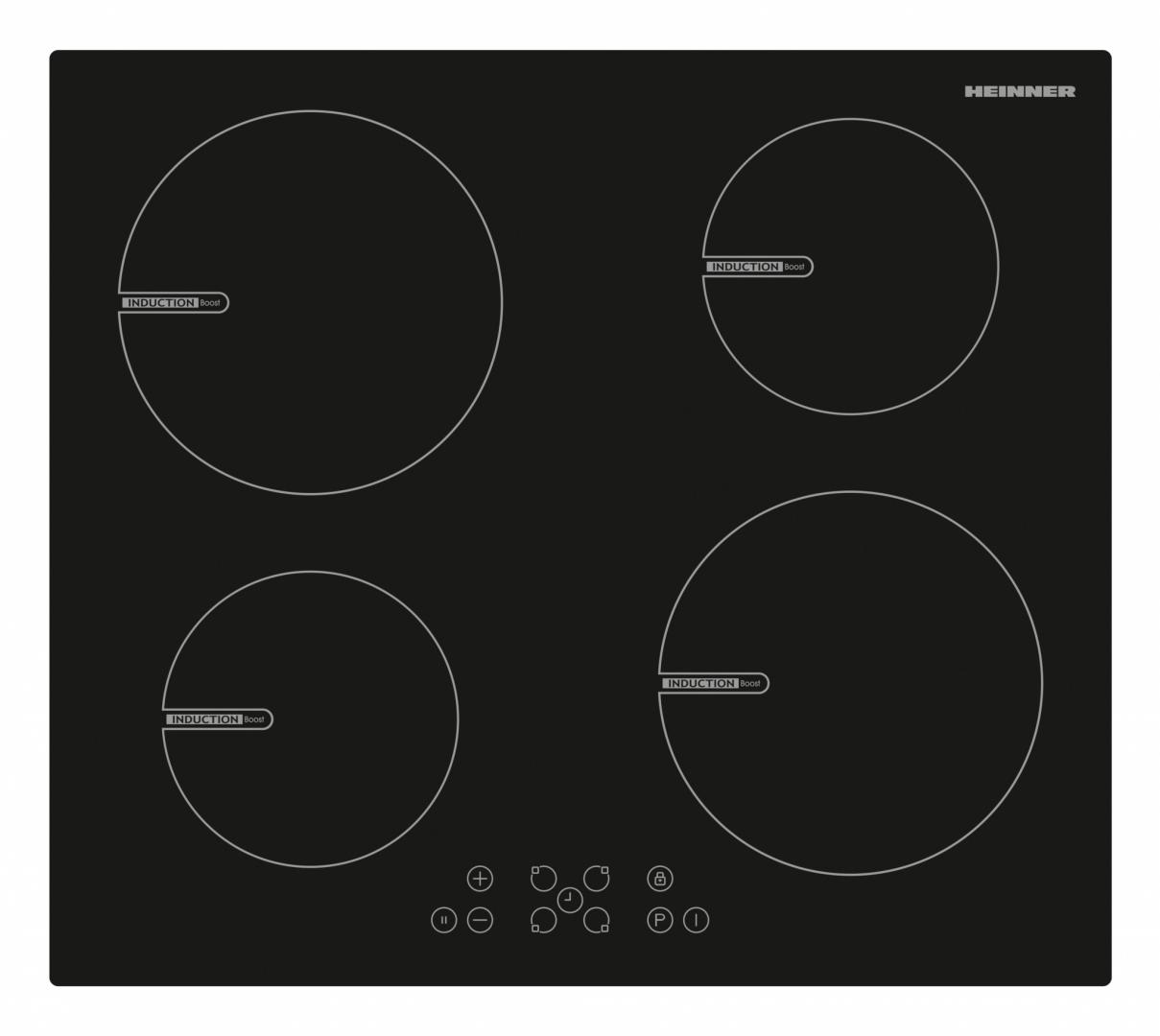 Heinner HBHI-V594BTC Inbouw Inductiekookplaat – 4 Kookzones – Touchbediening – Kinderslot