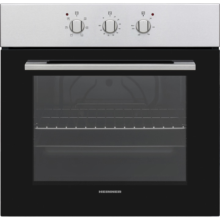 Heinner HBO-V656G-IX Inbouw Oven 72 L – Elektrisch – Heteluchtfunctie – Grill – 6 Functies – Mechanische Timer – Energieklasse A