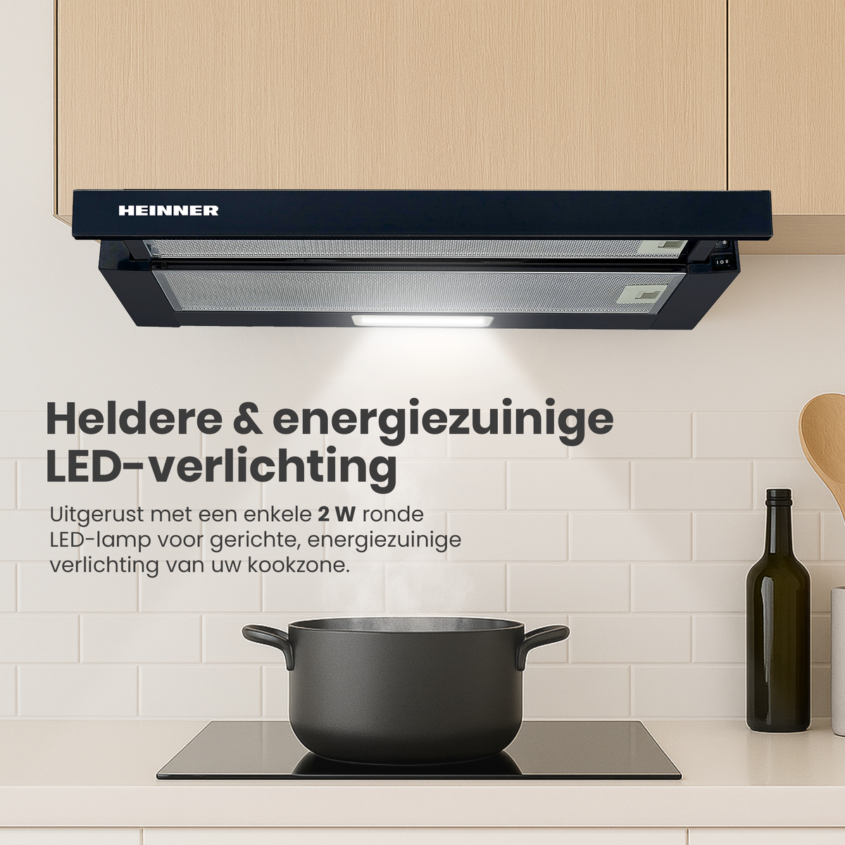 Heinner HTCH-490GBK afzuigkap – energielabel C – zwart – foto 3