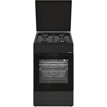 Cuisinière à gaz Heinner HFSC-S60LITGC-BK – 4 brûleurs – four électrique avec gril – noir