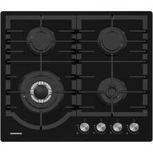 Table de cuisson au gaz encastrable Heinner HBH-M447IWFGBK – 4 brûleurs – brûleur wok – grilles en fonte
