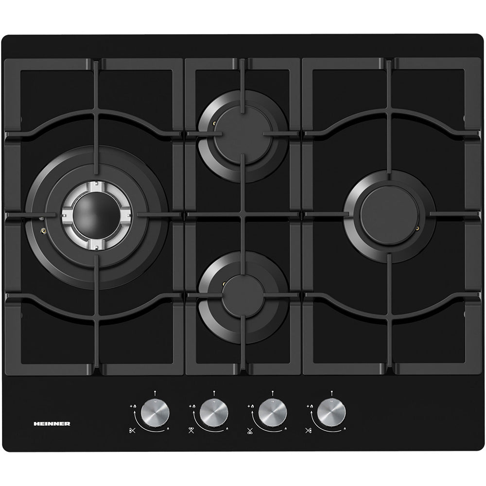 Heinner HBH-M452IWFGBK Gaskookplaat – 4 Branders – Wokbrander – Gietijzer