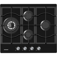 Table de cuisson au gaz encastrable Heinner HBH-M452IWFGBK – 4 brûleurs – brûleur wok – fonte grilles – noir