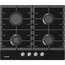 Table de cuisson au gaz encastrable Heinner HBH-M421IRFGBK – 4 Brûleurs – Grilles en fonte – Noir