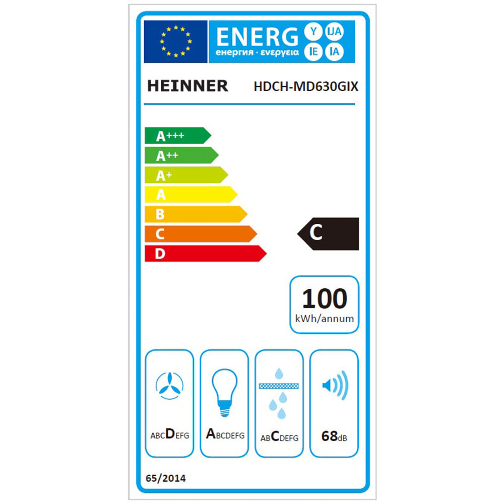Heinner HDCH-MD630GIX Wandschouw 60 cm – 3 Snelheden