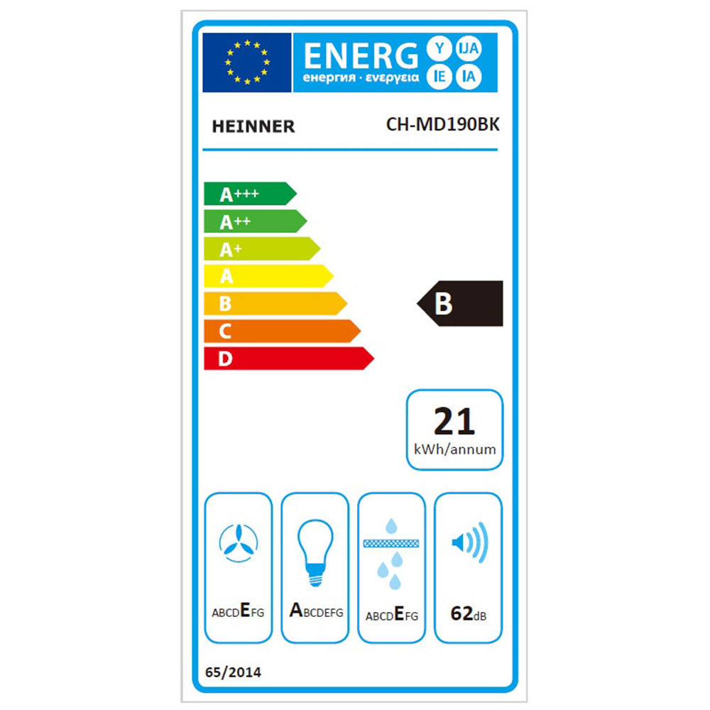 Heinner CH-MD190BK Onderbouw Afzuigkap 60 cm – 2 Snelheden