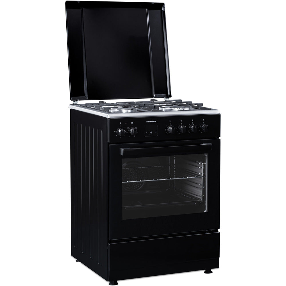 Heinner HFSC-S66FDCC-IBK Gasfornuis 50 cm – 4 Zones – Oven 6 Functies – Grill