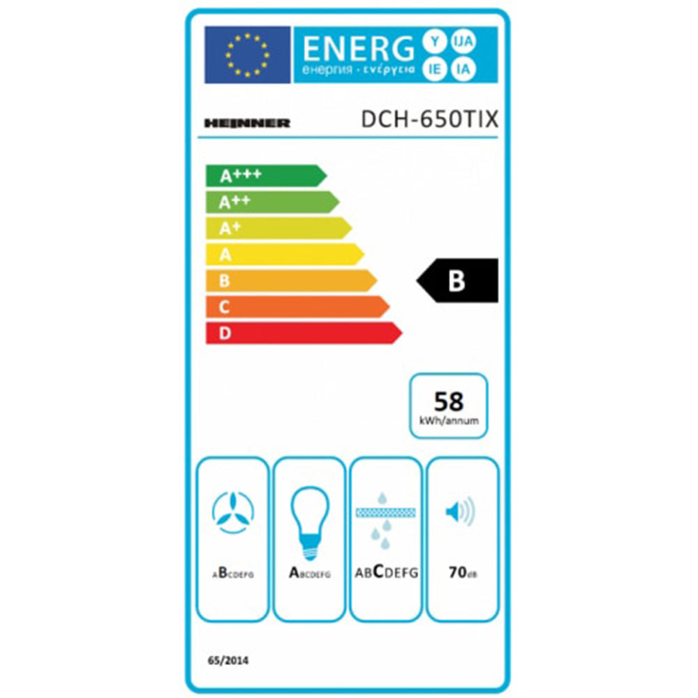 Heinner DCH-650TIX Wandschouw Afzuigkap 60 cm – 3 Snelheden – Touch