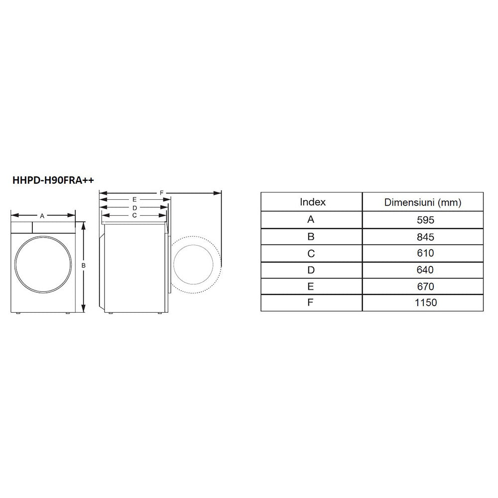 Heinner HHPD-H90FRA++ Warmtepompdroger – 9 kg – AirFlow