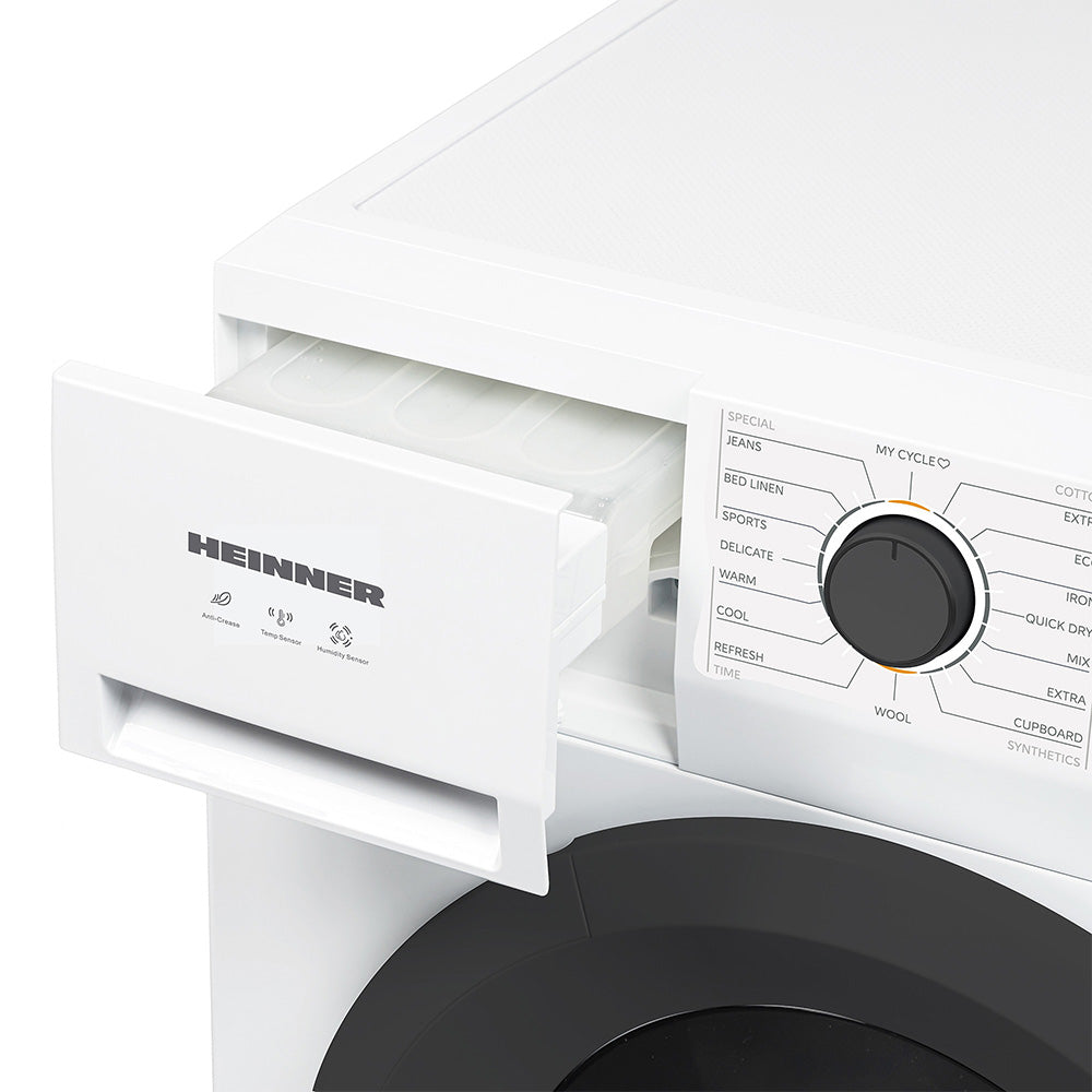 Heinner warmtepompdroger HHPD-M8N13PBKE – 8 kg – energielabel E (Tweedekans)