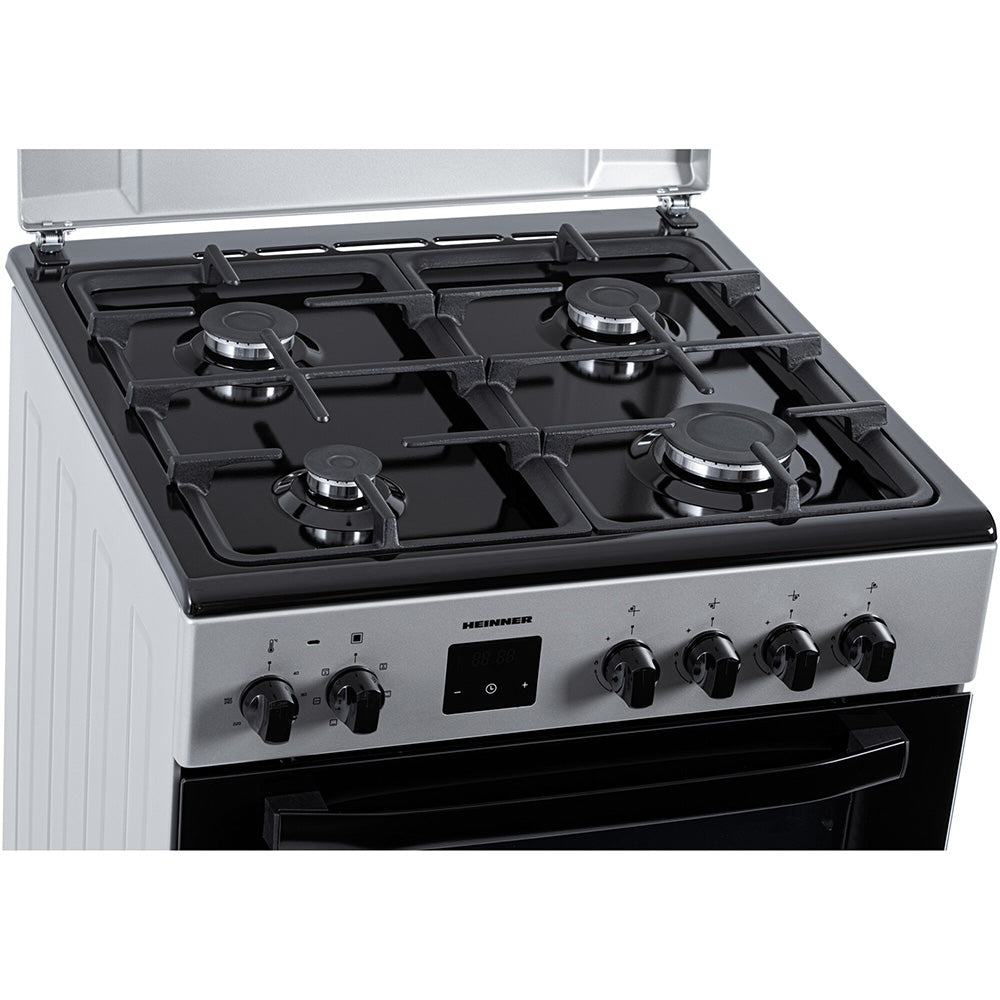 Heinner HFSC-S66FDC-BIX Gasfornuis – 4 Branders – Oven 6 Functies – Grill