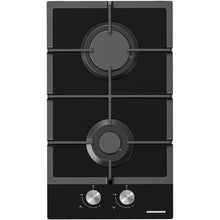 Table de cuisson au gaz Heinner HBH-M302FGBK – 30 cm – 2 brûleurs – grilles en fonte – noir