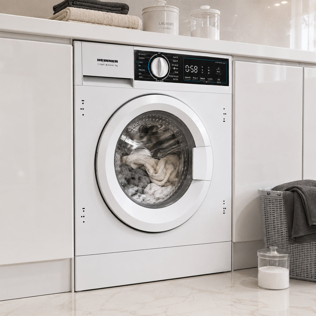Heinner HWM-BI914IVA+++ Inbouw Wasmachine 9 kg – 1400 RPM