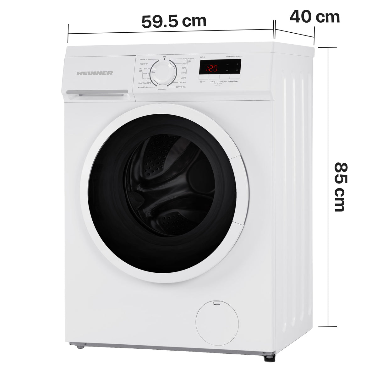 Heinner wasmachine HWM-M6010SMD – 6 kg – 1000 toeren – smal – energielabel D