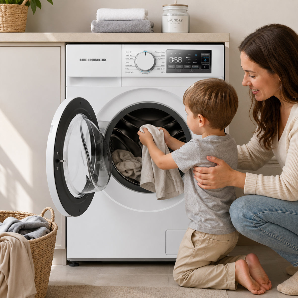 Wasmachine Heinner HWM-M714IVSMNA – Smal – 7 kg – 1400 toeren – Energielabel A