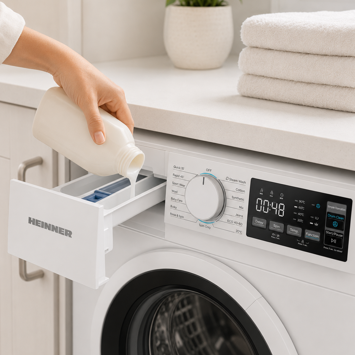 Wasmachine Heinner HWM-M914IVNA – 9 kg – 1400 toeren – 15 wasprogramma’s – energielabel A