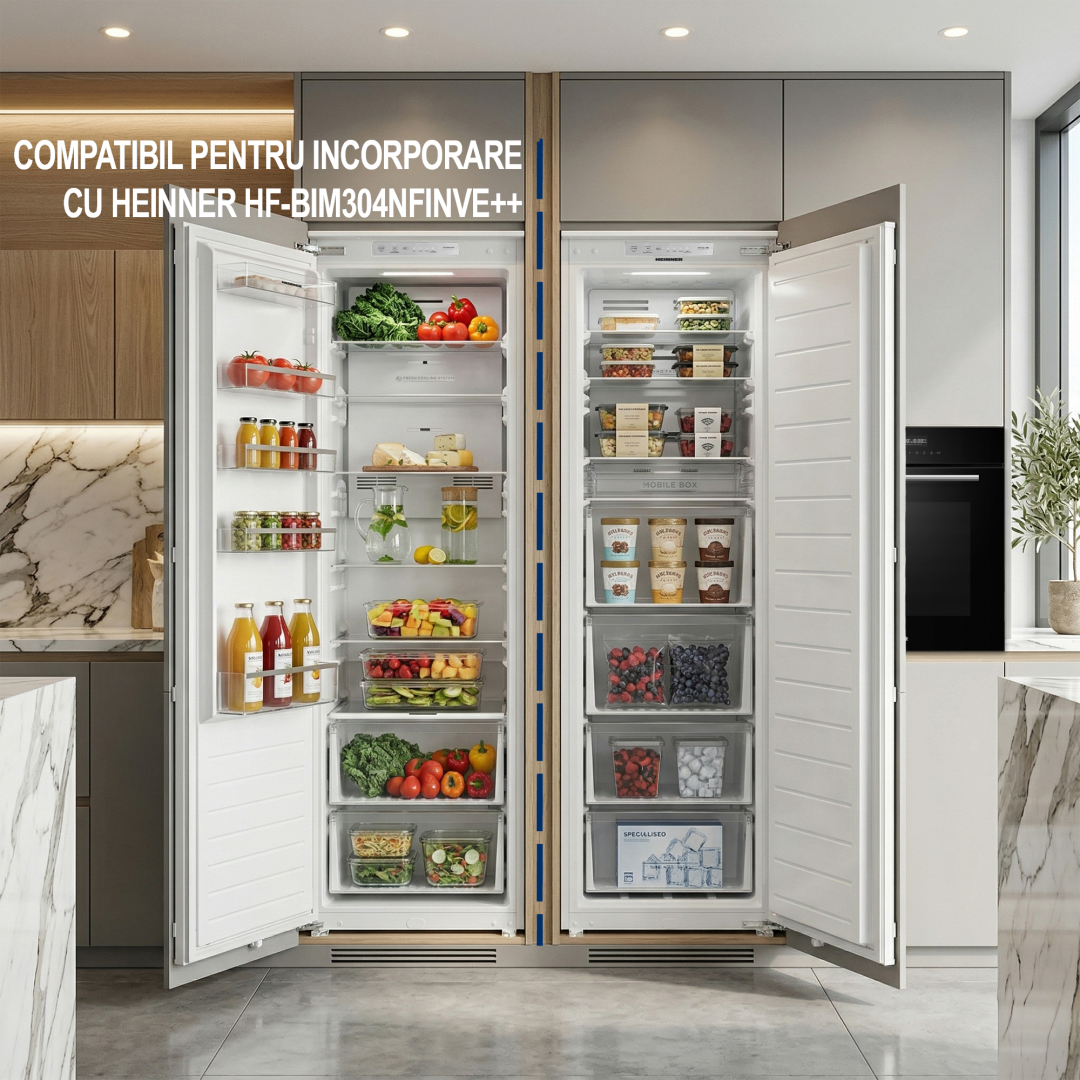 Heinner HFF-BIM212NFCE inbouw vriezer – 212 liter – energielabel E – wit