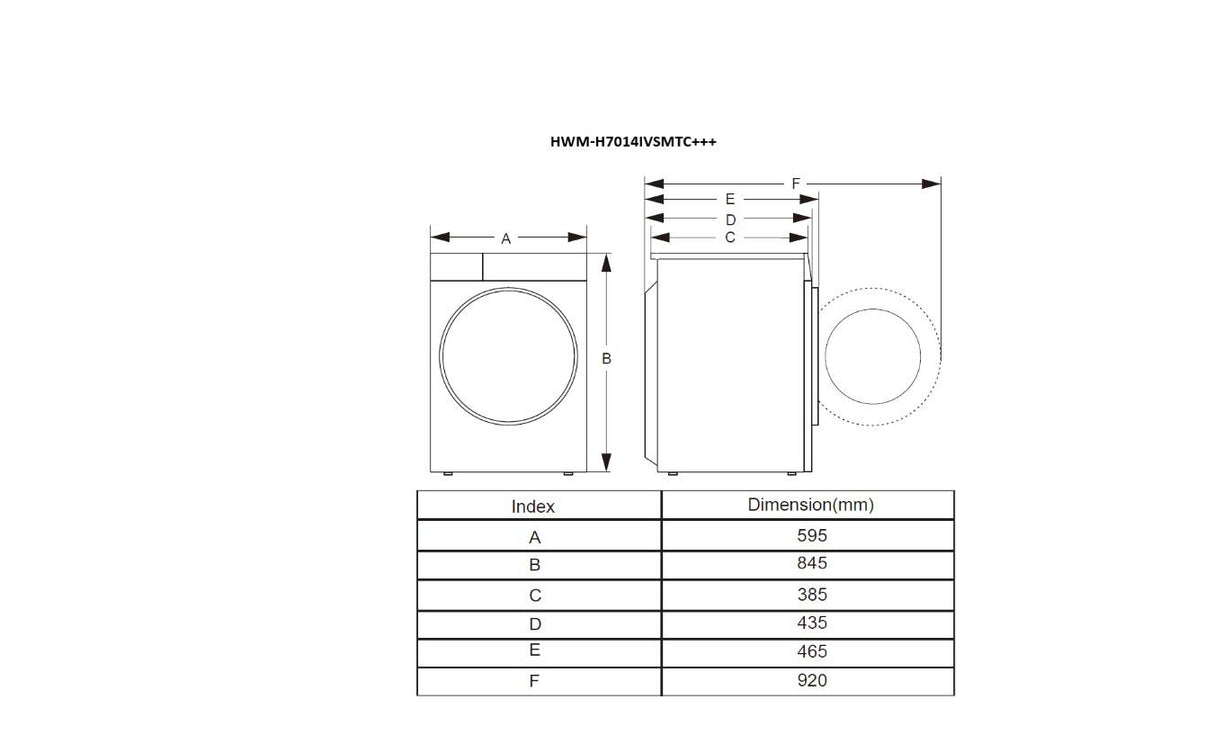 Heinner HWM-H7014IVSMTC wasmachine – 7 kg – 1400 toeren – energielabel C