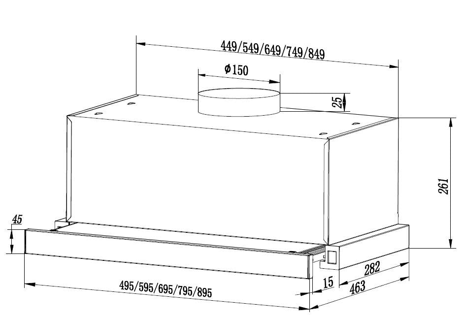 Heinner HTCH-F660IX afzuigkap – energielabel A – inox